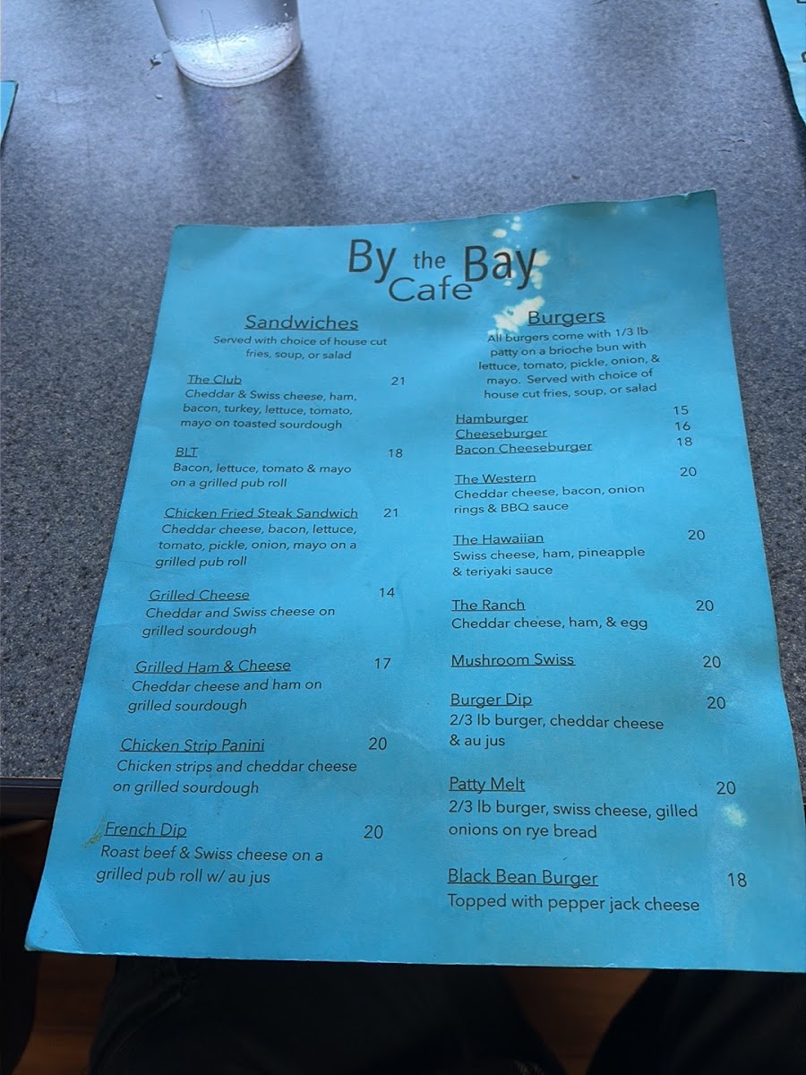 By the Bay Cafe Menu - Image 1