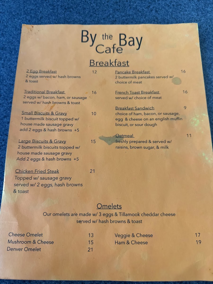 By the Bay Cafe Menu - Image 2